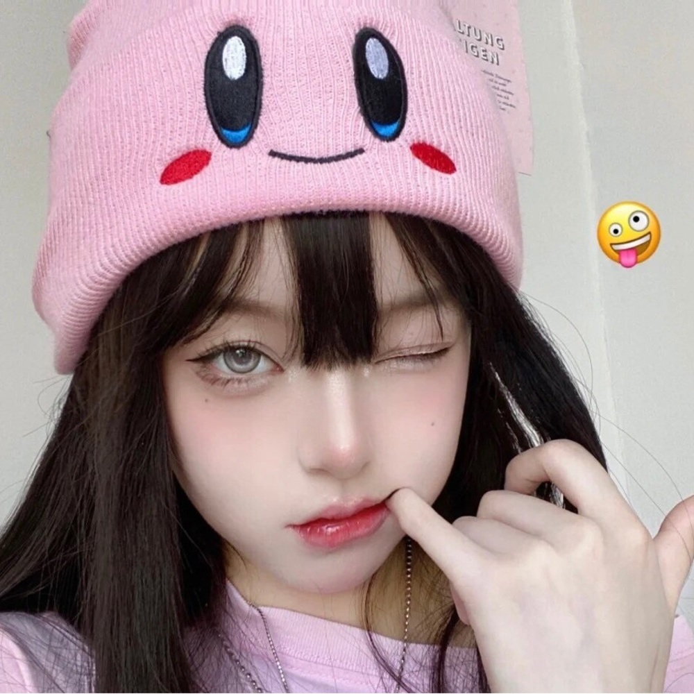 Kawaii Cute pink Warm Kirby Toque hat beanie